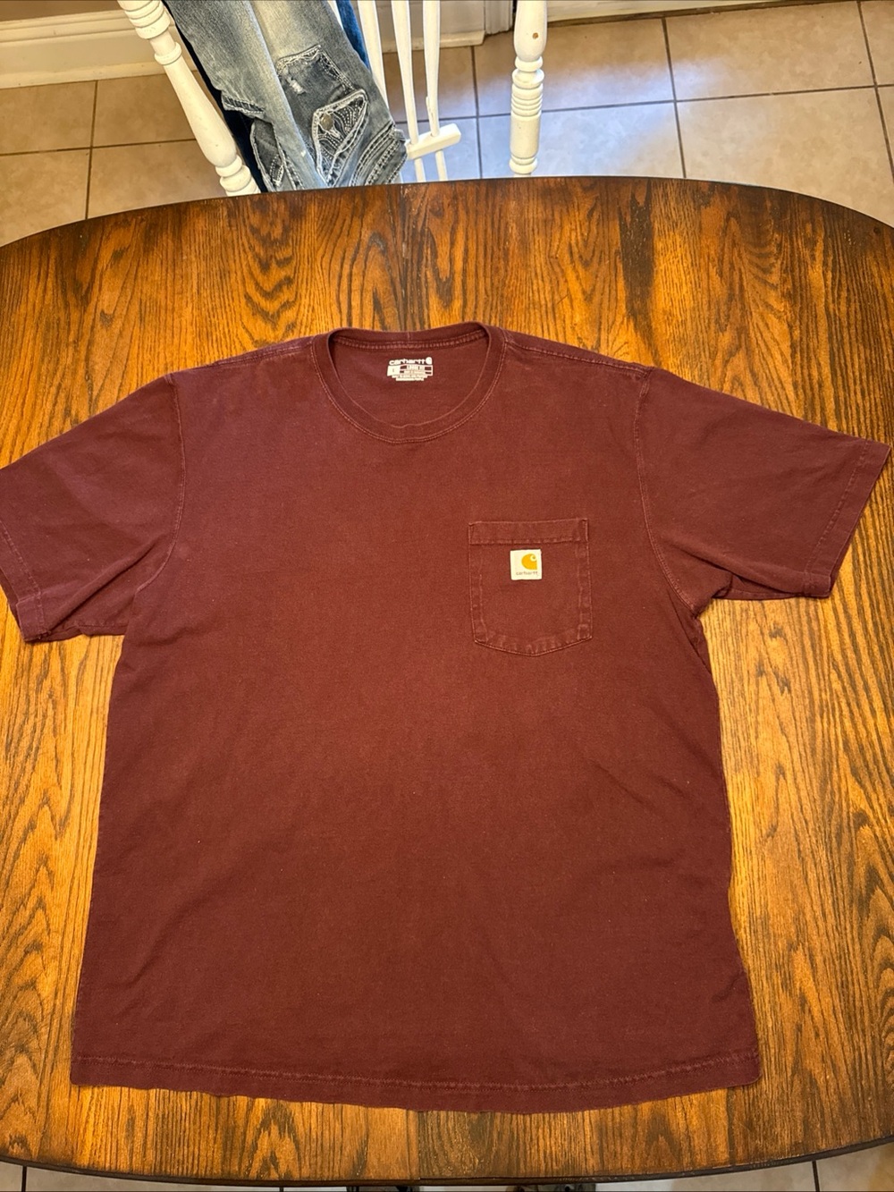 🟤 Carhartt Loose Fit Pocket Tee Large Faded Plum Workwear 🛠️👕